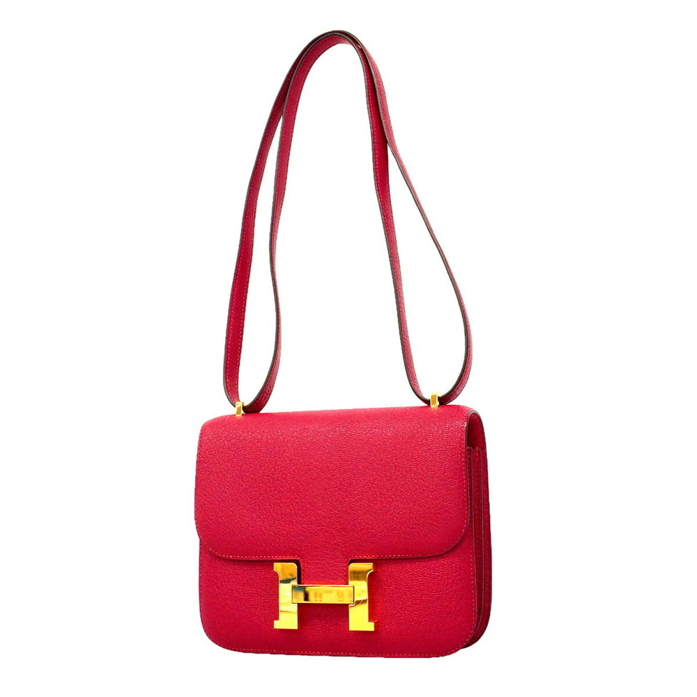 Hermes Constance Mini Shoulder Bag, Framboise (Raspberry), Z stamp, Women's, ...
